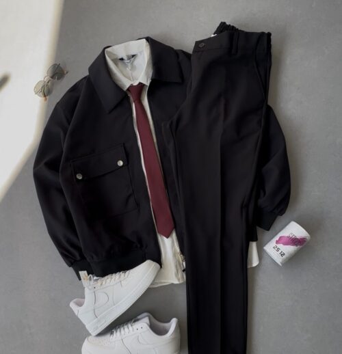 Regular Fit Torba Cepli Mont & Oversize Modal Gömlek & Likralı Kumaş Jogger Pantolon
